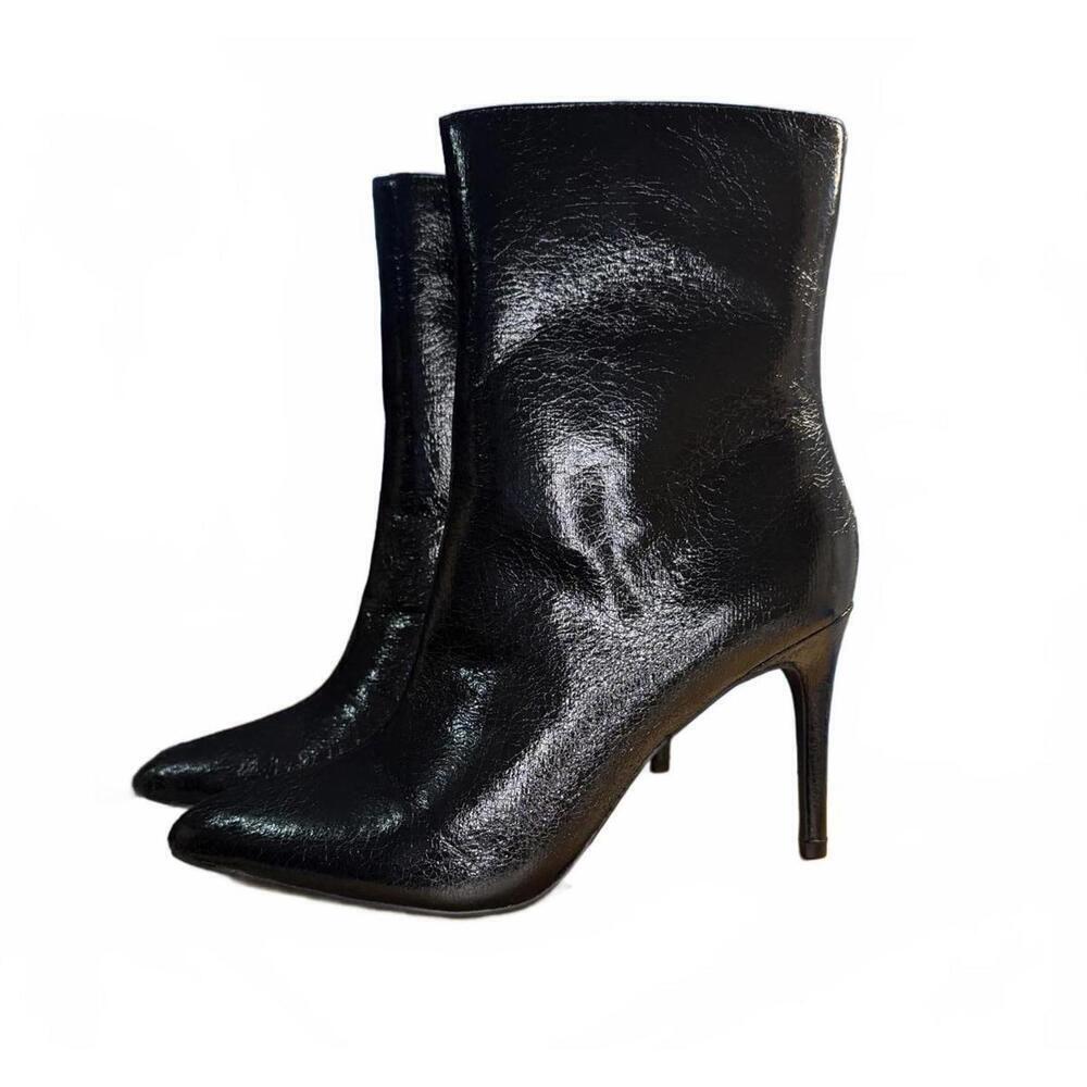 Mia Mardi High Heel Ankle Boots 8.5 Black Stiletto Almond Toe Dressy Whimsygoth